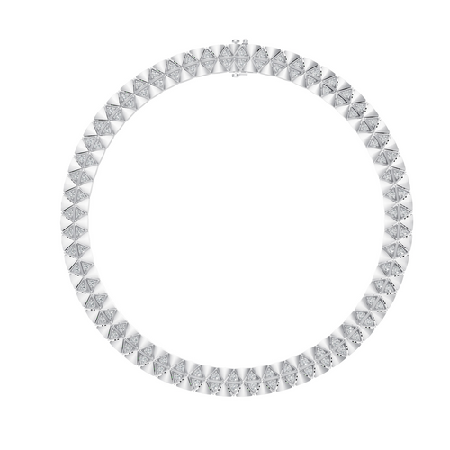 Lab Grown 9.5 Carat Round Diamond Chain Necklace