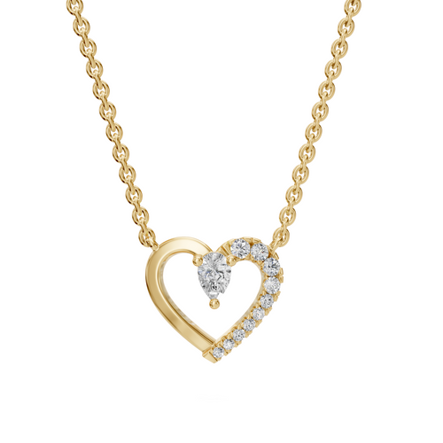 Lab Grown 0.17 Carat Diamond Heart Pendant Necklace