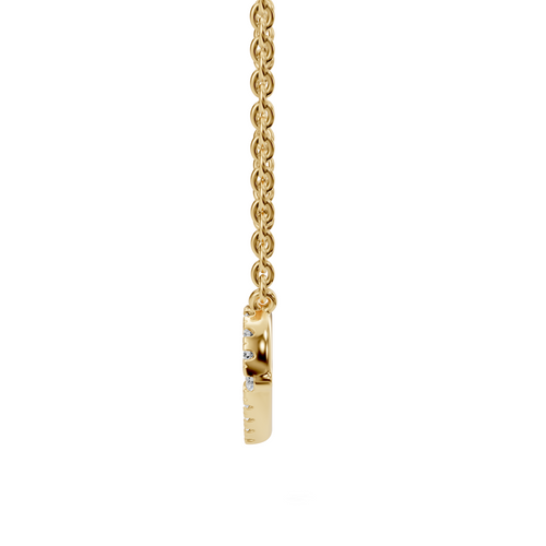 Lab Grown 0.10 Carat Diamond Open Heart Pendant Necklace