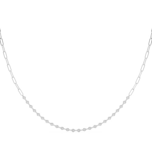 Paperclip Necklace with Lab Grown Diamond Accent (0.81 ct.tw.)