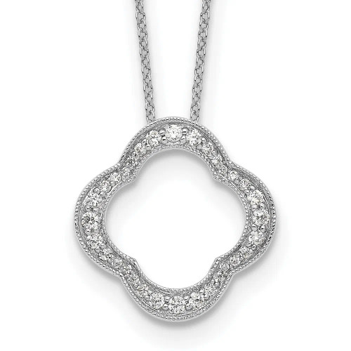 White Gold Quatrefoil Lab-Grown Diamond Necklace (0.40 ct.tw.)