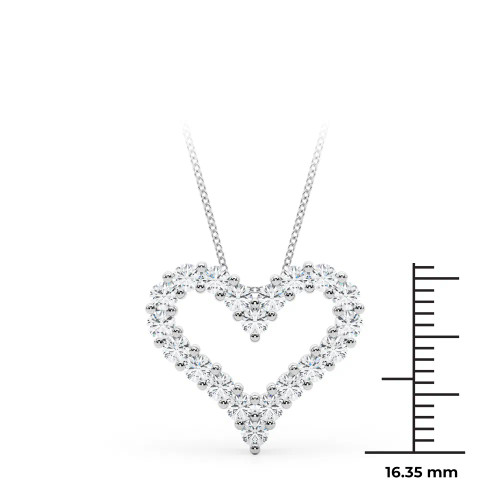 White Gold Heart Diamond Necklace (1.00 ct.tw.)