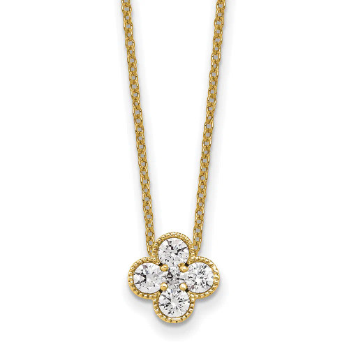 Yellow Gold Lab Grown Diamond Bloom Pendant Necklace (0.50 ct.tw.)
