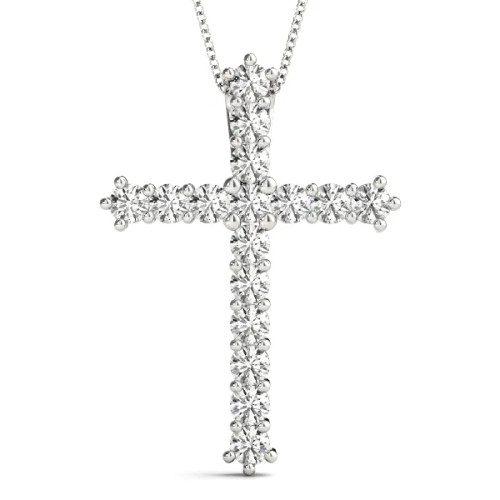 White Gold Cross Pendant (1.00 ct.tw.)