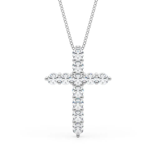 White Gold Cross Diamond Necklace (0.75 ct.tw.)