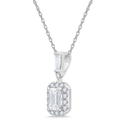White Gold Square Halo Diamond Pendant (0.75 ct.tw.)