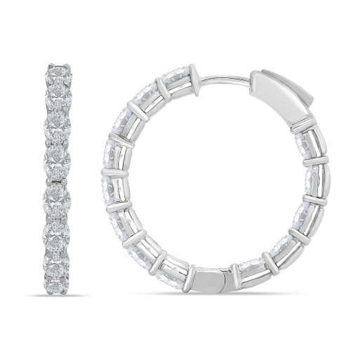 24mm Oval Inside Out Hinged Hoop (3.12 ct.tw)
