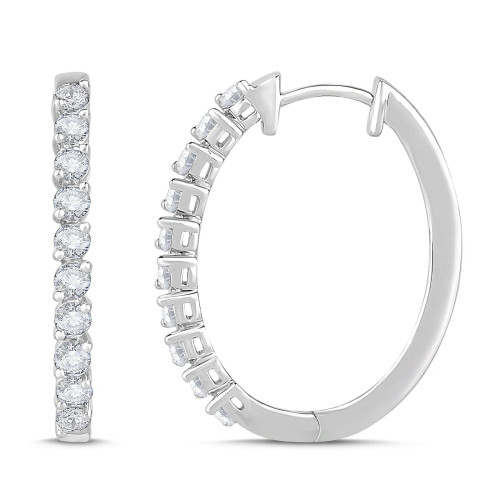 25mm Linear Hinged Hoop (1.00 ct.tw)