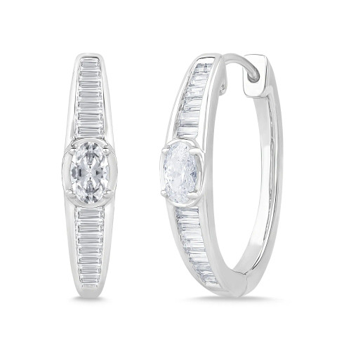 20mm Oval Hinged Hoops (1.00 ct.tw)