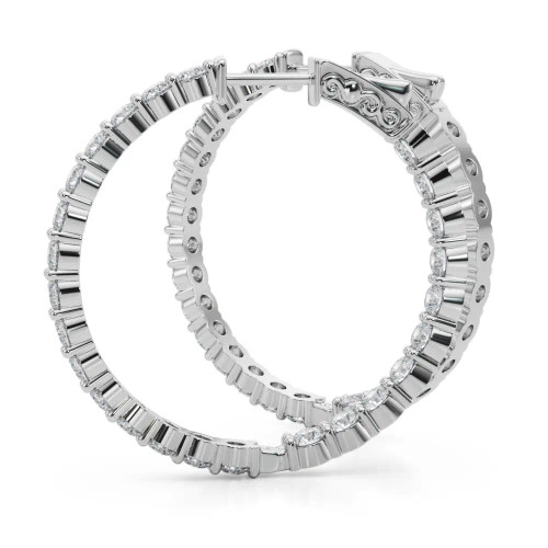 White Gold Round Diamond Hoops (4.50 ct.tw.)