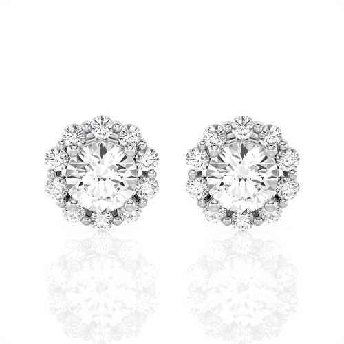 Lab Grown 1.0 Ct Diamond Stud Earrings In 14K Gold