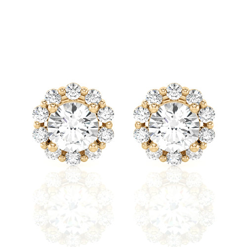 Lab Grown 1.0 Ct Diamond Stud Earrings In 14K Gold