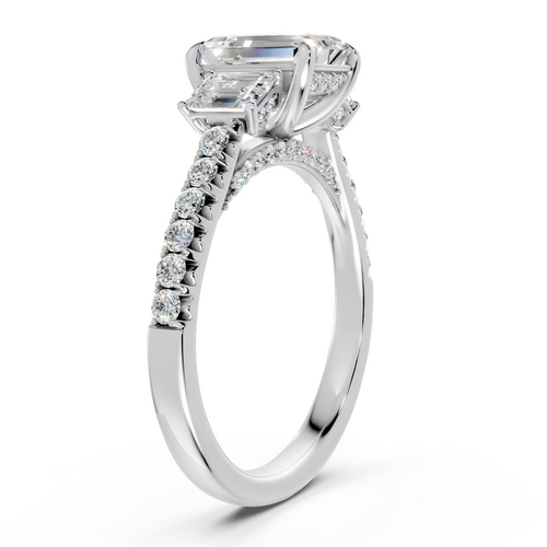 Triple Emerald-Cut Pavé Anniversary Ring (2.36 cttw)