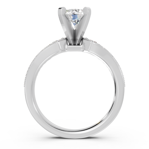 Vintage-Inspired Milgrain Round Diamond Engagement Ring (1.33 cttw)