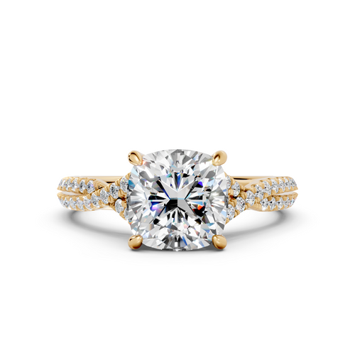 Cushion-Cut Diamond Twisted Vine Engagement Ring (2.28 cttw)