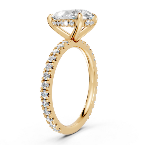 Pear-Cut Diamond Hidden Halo Engagement Ring (2.50 cttw)