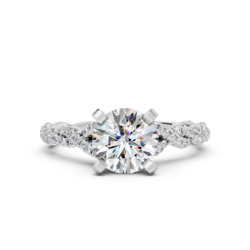 Braided Vine Round Diamond Engagement Ring (1.34 cttw)