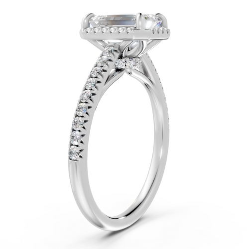 Emerald Halo Engagement Ring with Pavé Accents (2.37 cttw)