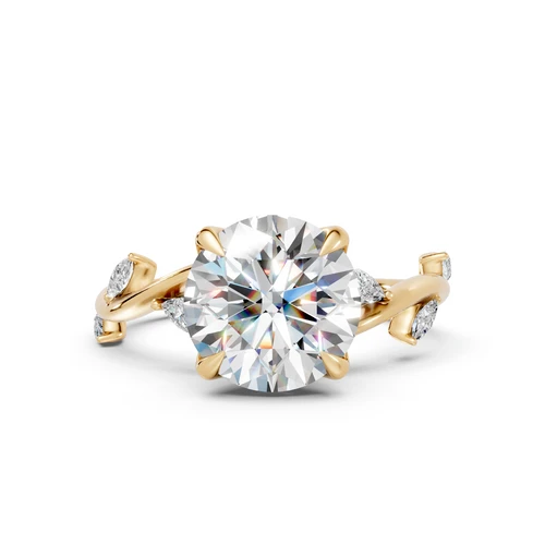 Round Nature-Inspired Vine Engagement Ring with Marquise Accents (2.31 cttw)