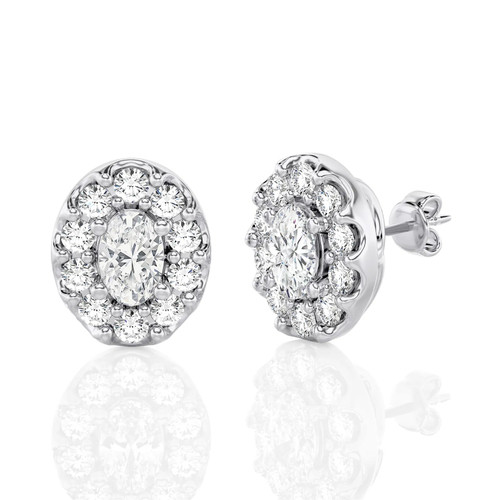 Oval Halo Stud Earrings (1.00 ct.tw.)