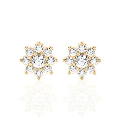 Floral Design Halo Studs Earrings (0.50 ct.tw.)