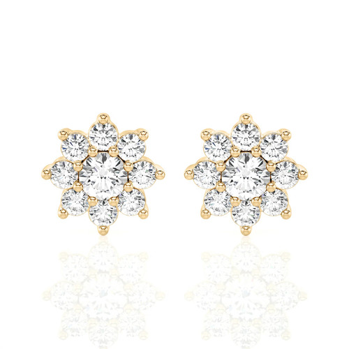 Floral Design Halo Studs Earrings (1.00 ct.tw.)