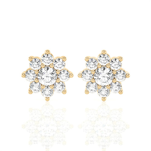 Floral Design Halo Studs Earrings (2.00 ct.tw.)