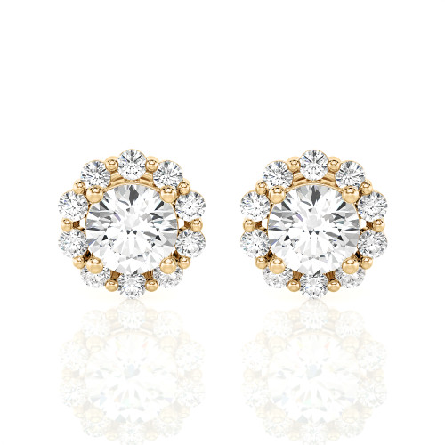 Scalloped Floral Halo Stud Earrings (1.00 ct.tw.)