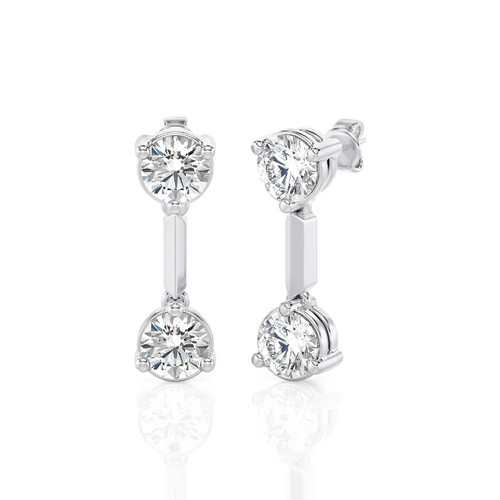 Gold Double Take Round Drop Earrings (1.00 ct.tw.)