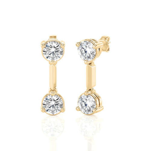 Gold Double Take Round Drop Earrings (1.00 ct.tw.)