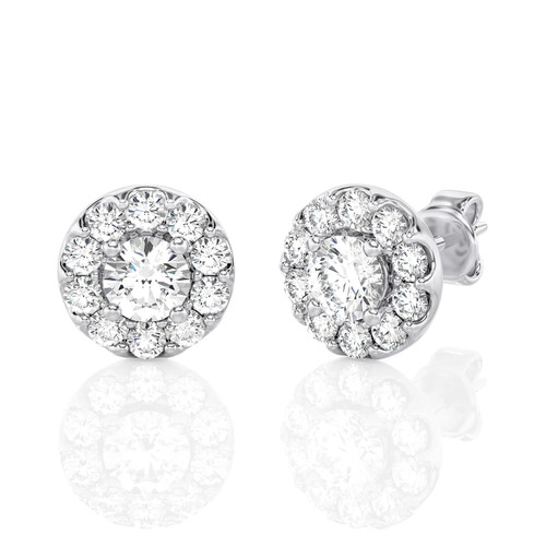 Classic Round Halo Stud Earrings (1.00 ct.tw.)