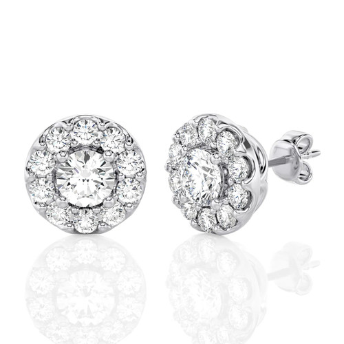 Classic Round Halo Stud Earrings (2.00 ct.tw.)