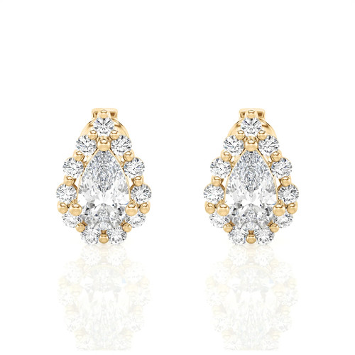 Pear Shape Halo Stud Earrings (1.10 ct.tw.)