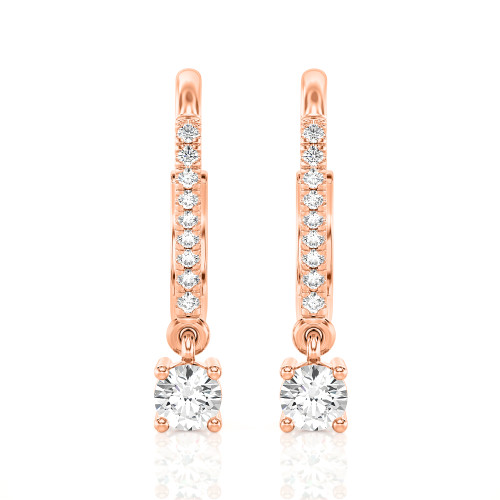 Round Diamond Drop Hoops Earrings (0.50 ct.tw.)