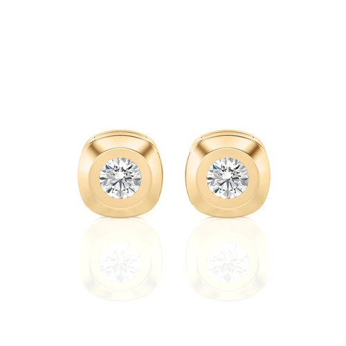 Rounded-Edge Bezel Set Stud Earrings (0.20 ct.tw.)