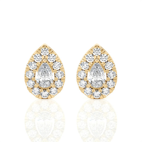 Pear Shape Halo Stud Earrings (1.00 ct.tw.)
