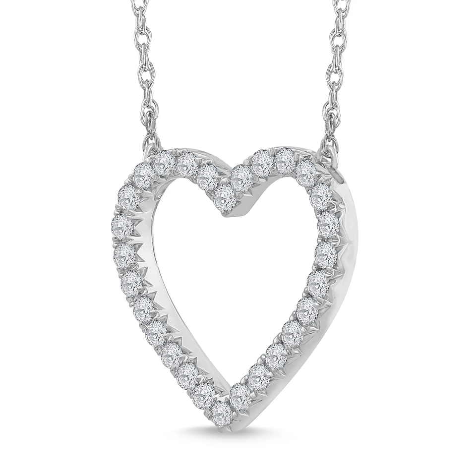 White Gold Heart Diamond Necklace  (0.50 ct.tw.)