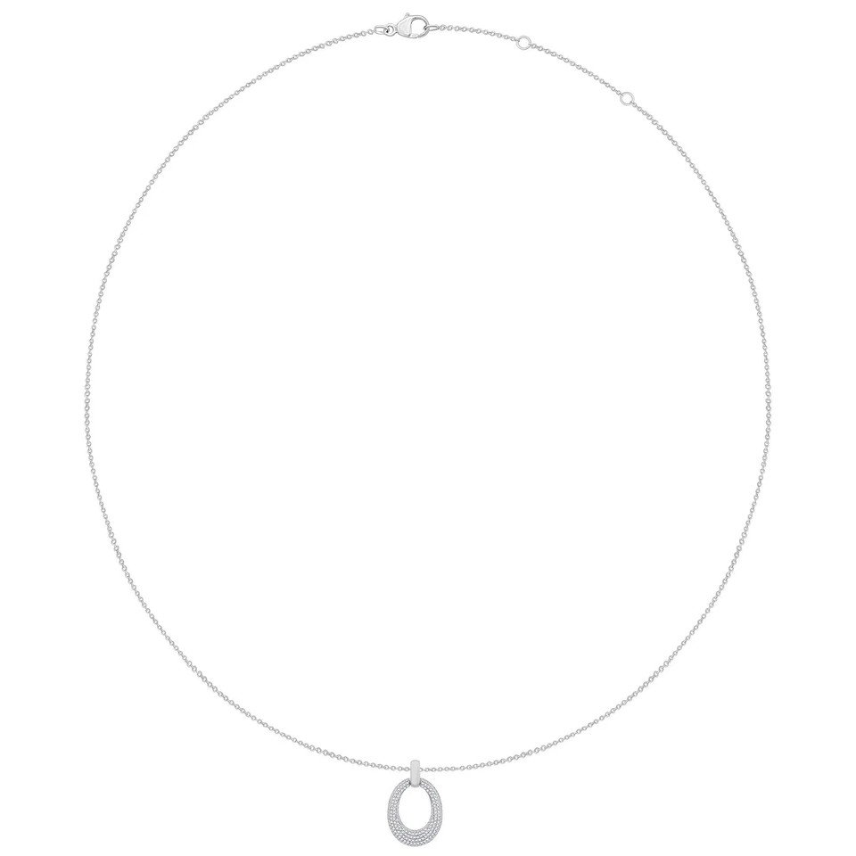 Pave Open Oval Pendant (0.75 ct.tw)