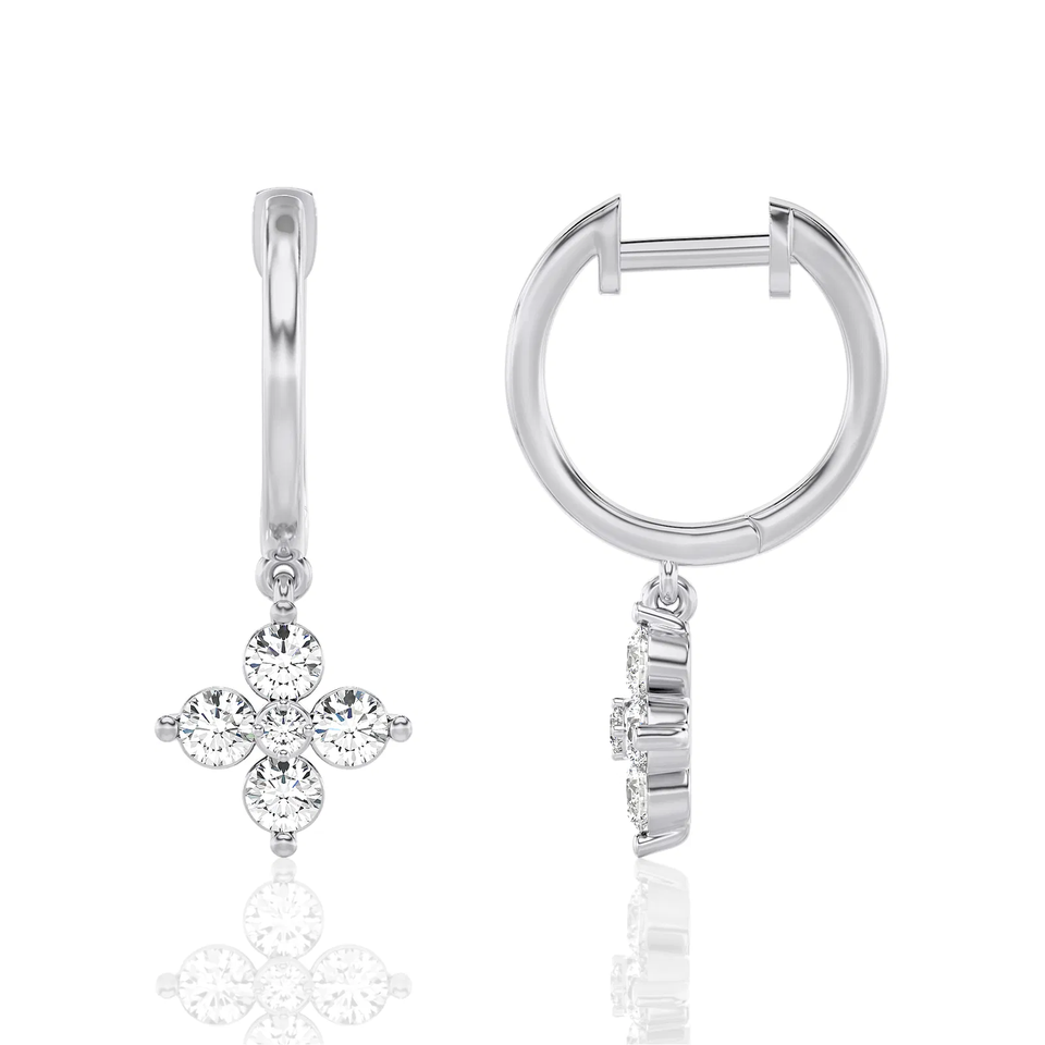 Flower Petal Huggie Earrings (1.00 ct.tw.)