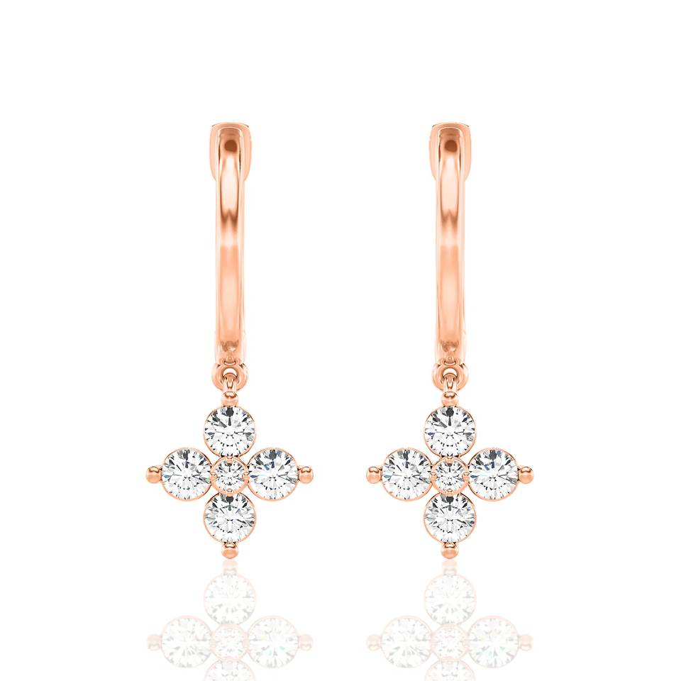 Flower Petal Huggie Earrings (1.00 ct.tw.)