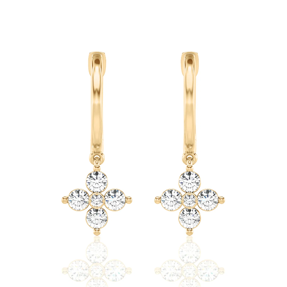 Flower Petal Huggie Earrings (1.00 ct.tw.)