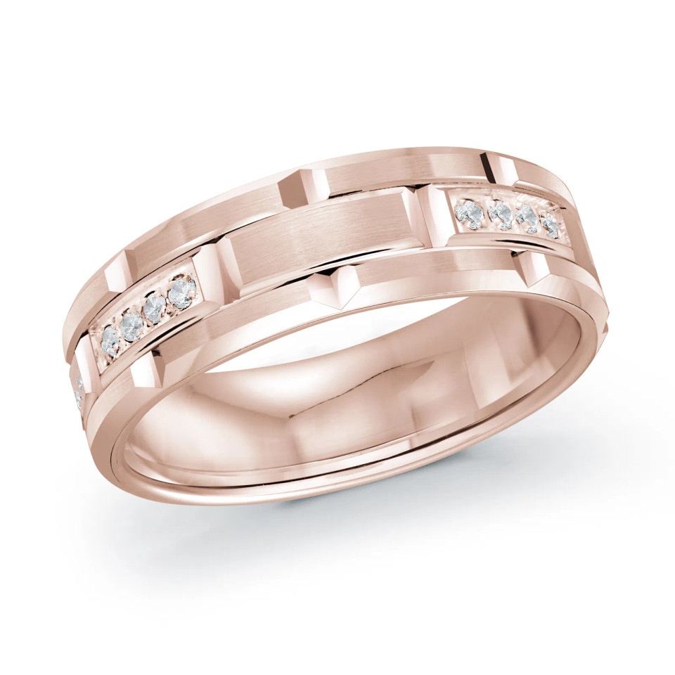 14K Rose Gold 7mm Diamond Ring (0.20 ct.tw.)