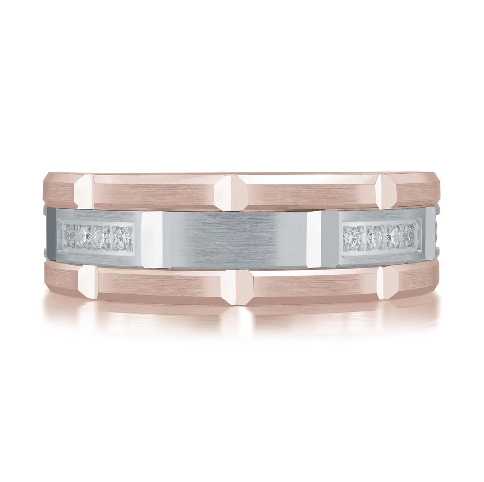 14K Rose and White Gold 7mm Diamond Ring (0.20 ct.tw.)