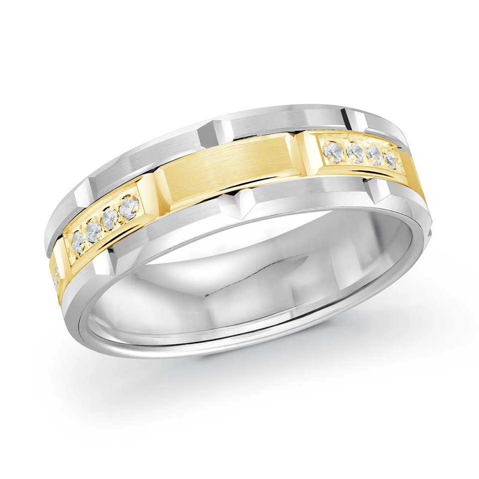 14K White and Yellow Gold 7mm Diamond Ring (0.20 ct.tw.)