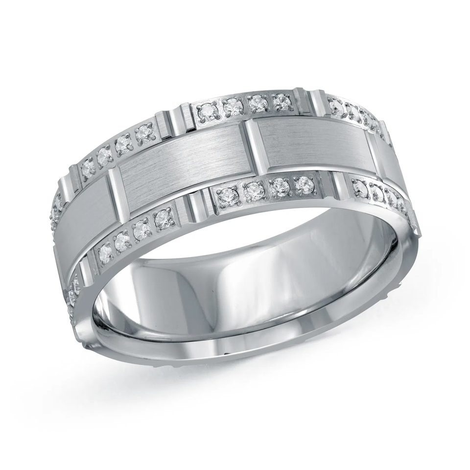 14K White Gold 8mm Diamond Ring (0.60 ct.tw.)