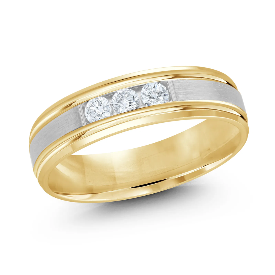 14K Yellow and White Gold 6mm Diamond Ring (0.20 ct.tw.)