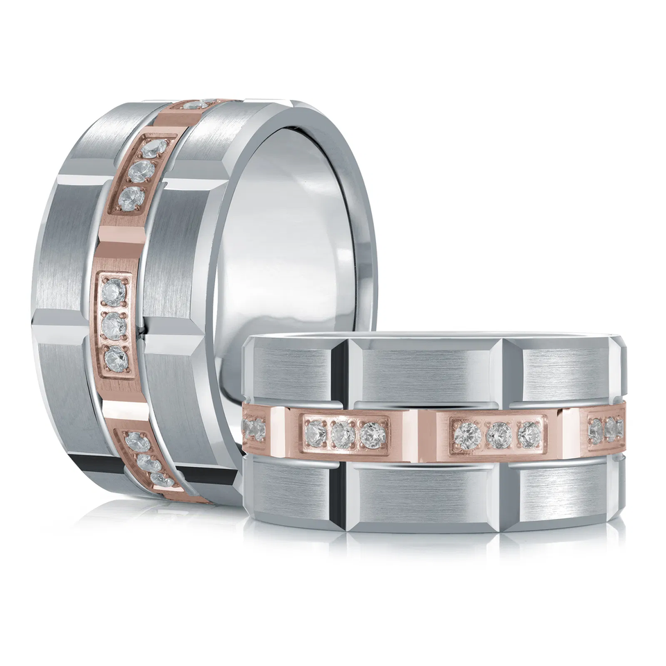 14K White and Rose Gold 11mm Diamond Ring (0.40 ct.tw.)