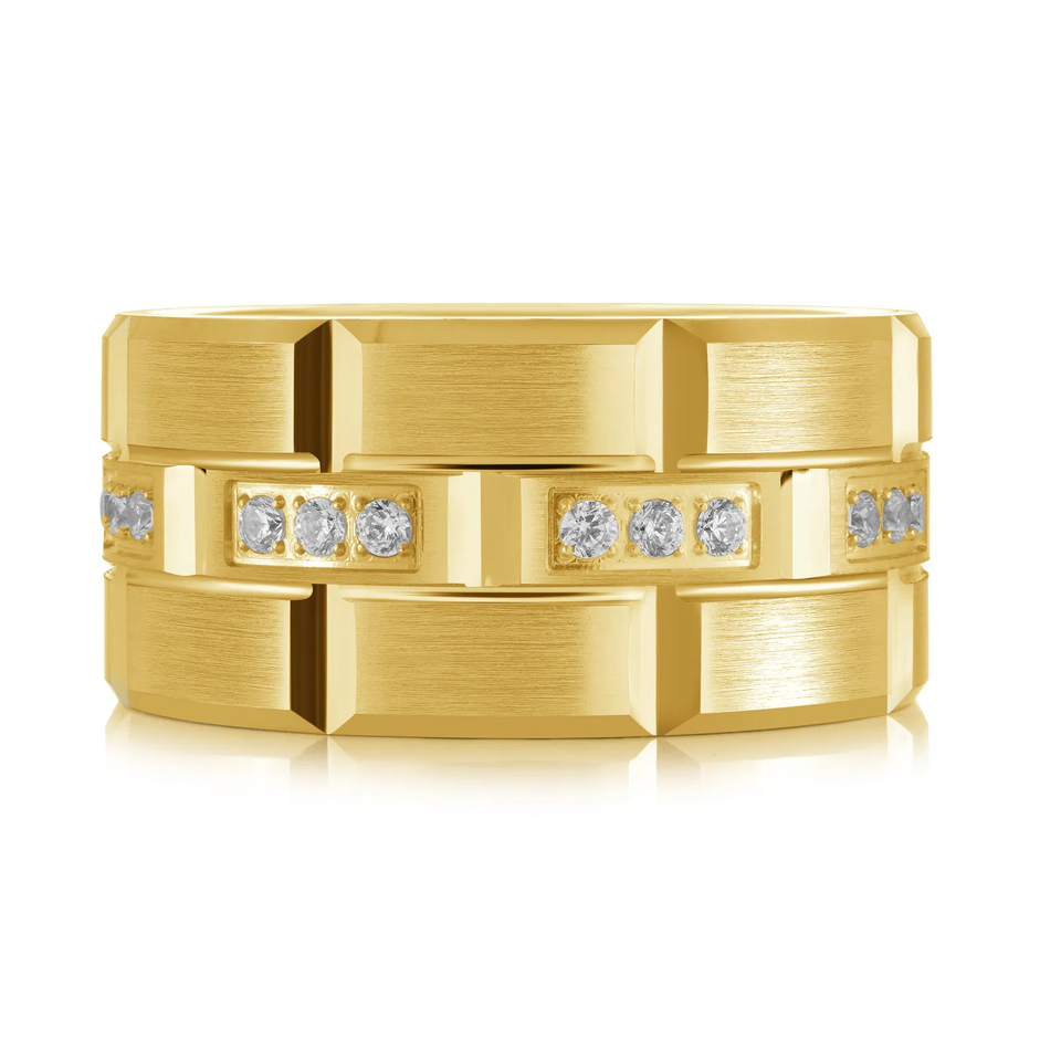 14K Yellow Gold 11mm Diamond Ring (0.40 ct.tw.)