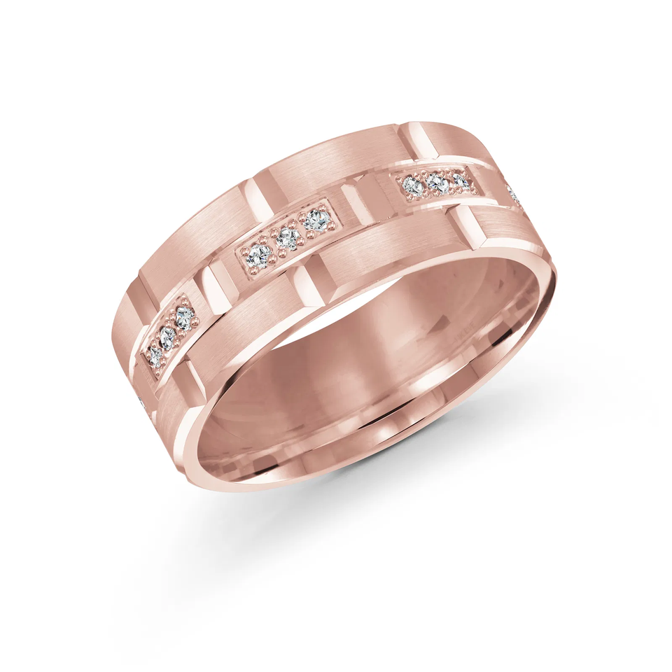 14K White and Rose Gold 9mm Diamond Ring (0.30 ct.tw.)