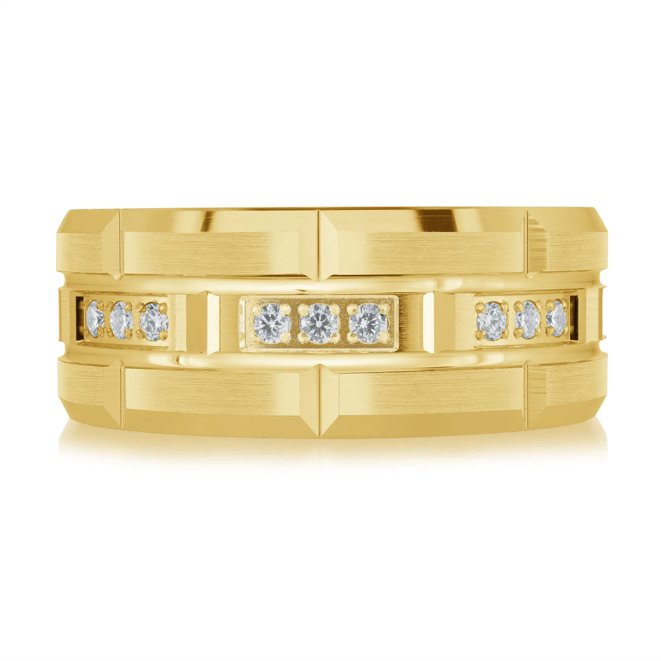 14K Yellow Gold 9mm Diamond Ring (0.30 ct.tw.)